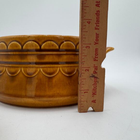Vintage Covered Vegetable Casserole Bowl Golden Harvest by Homer Laughlin 7" - Picture 5 of 12